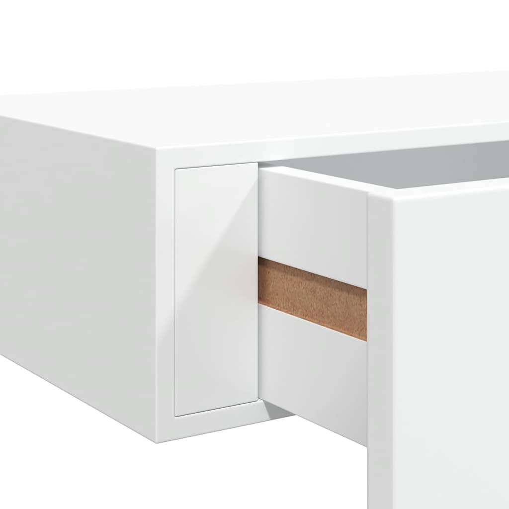 Scaffali con Cassetti da Parete 2 pz Bianchi 60x23,5x10 cm MDF | homemem39