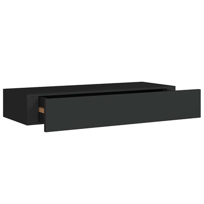 Scaffale con Cassetti da Parete Nero 60x23,5x10 cm in MDF | homemem39
