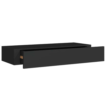 Scaffali con Cassetti da Parete 2 pz Neri 60x23,5x10 cm MDF | homemem39