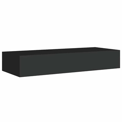 Scaffali con Cassetti da Parete 2 pz Neri 60x23,5x10 cm MDF
