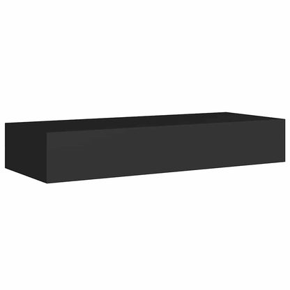 Scaffali con Cassetti da Parete 2 pz Neri 60x23,5x10 cm MDF