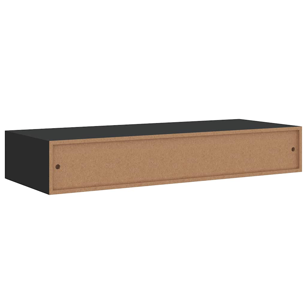 Scaffali con Cassetti da Parete 2 pz Neri 60x23,5x10 cm MDF | homemem39