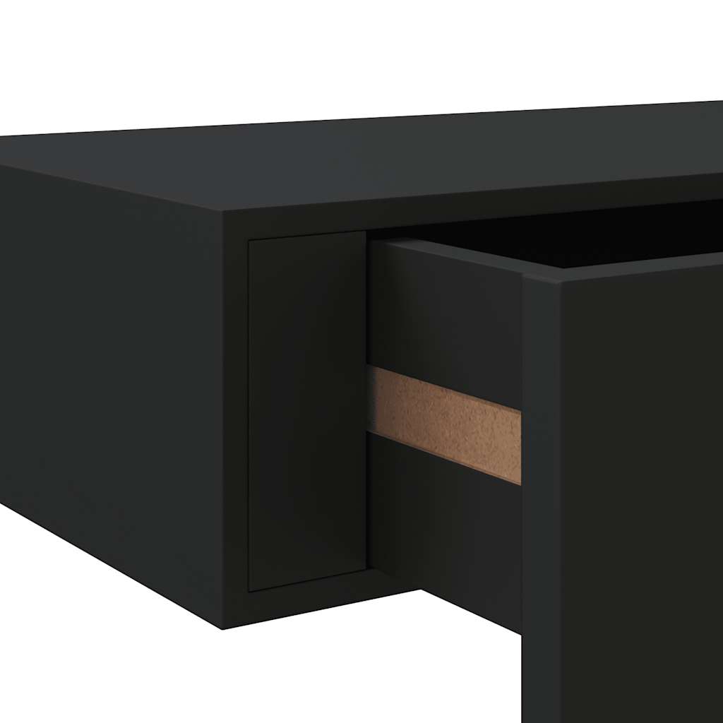 Scaffali con Cassetti da Parete 2 pz Neri 60x23,5x10 cm MDF | homemem39