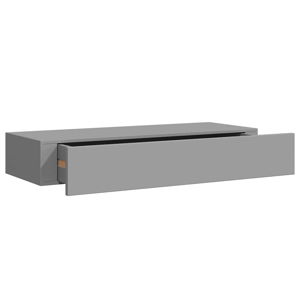 Scaffali con Cassetti da Parete 2 pz Grigi 60x23,5x10 cm MDF | homemem39