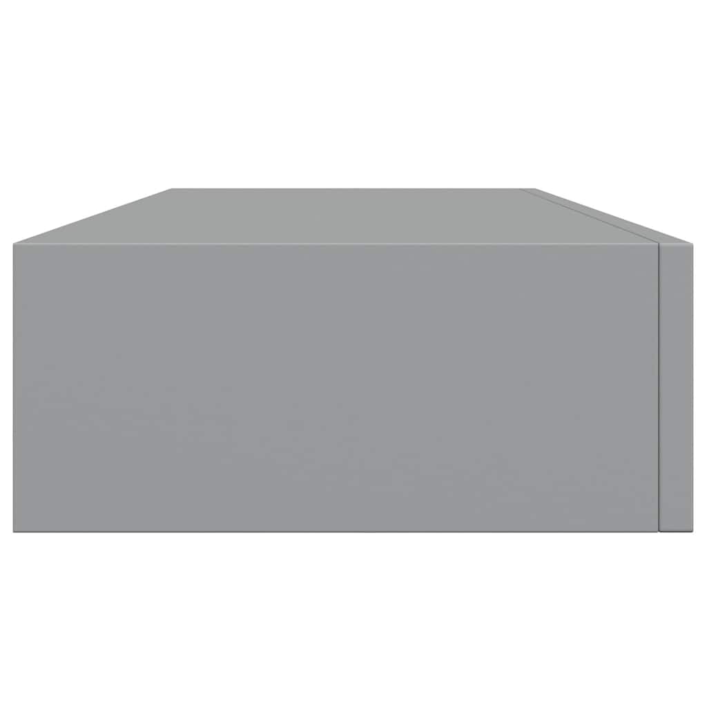 Scaffali con Cassetti da Parete 2 pz Grigi 60x23,5x10 cm MDF | homemem39