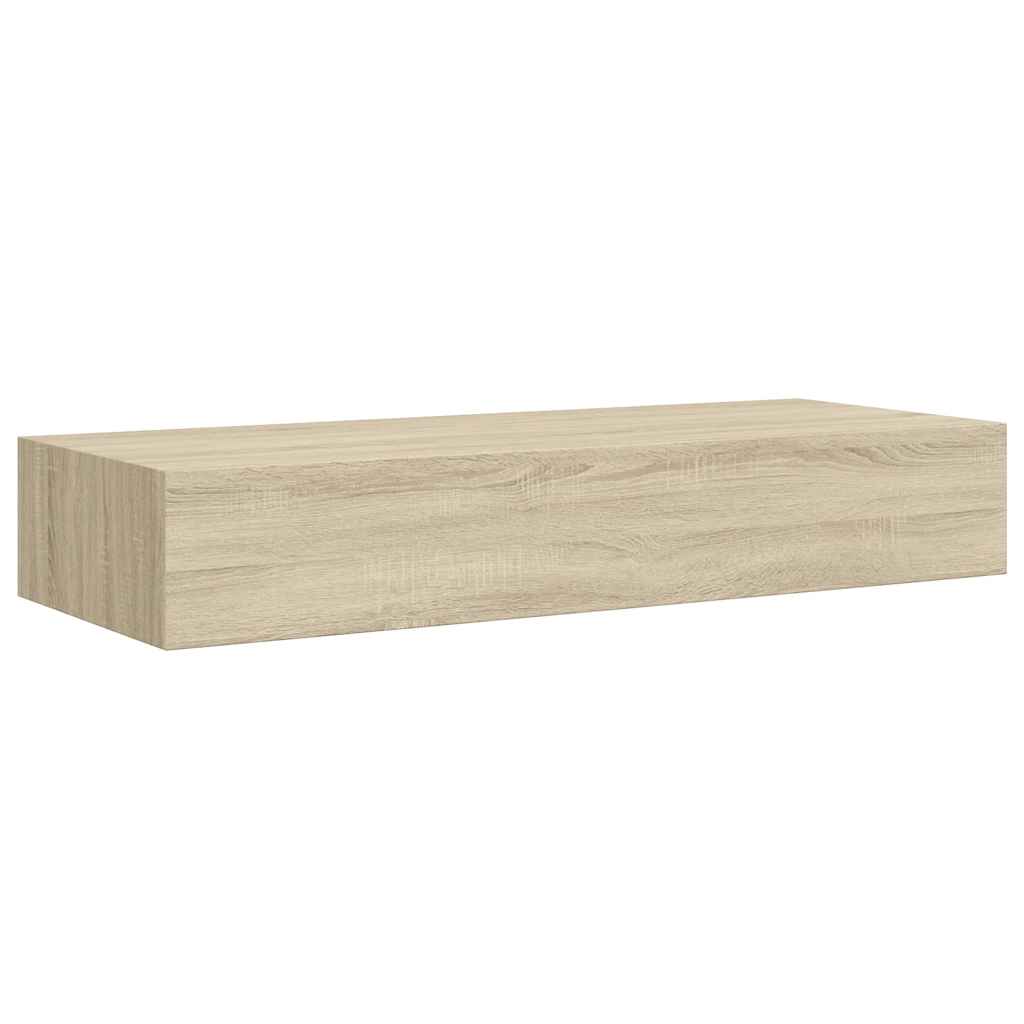 Scaffale con Cassetti da Parete Rovere 60x23,5x10 cm in MDF | homemem39