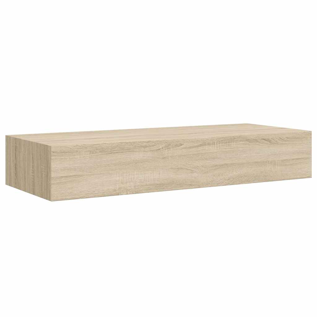 Scaffali con Cassetti da Parete 2 pz Rovere MDF