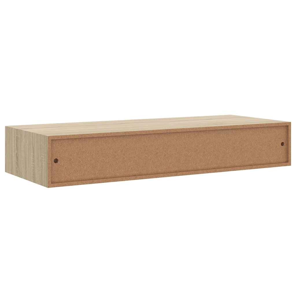 Scaffali con Cassetti da Parete 2 pz Rovere MDF