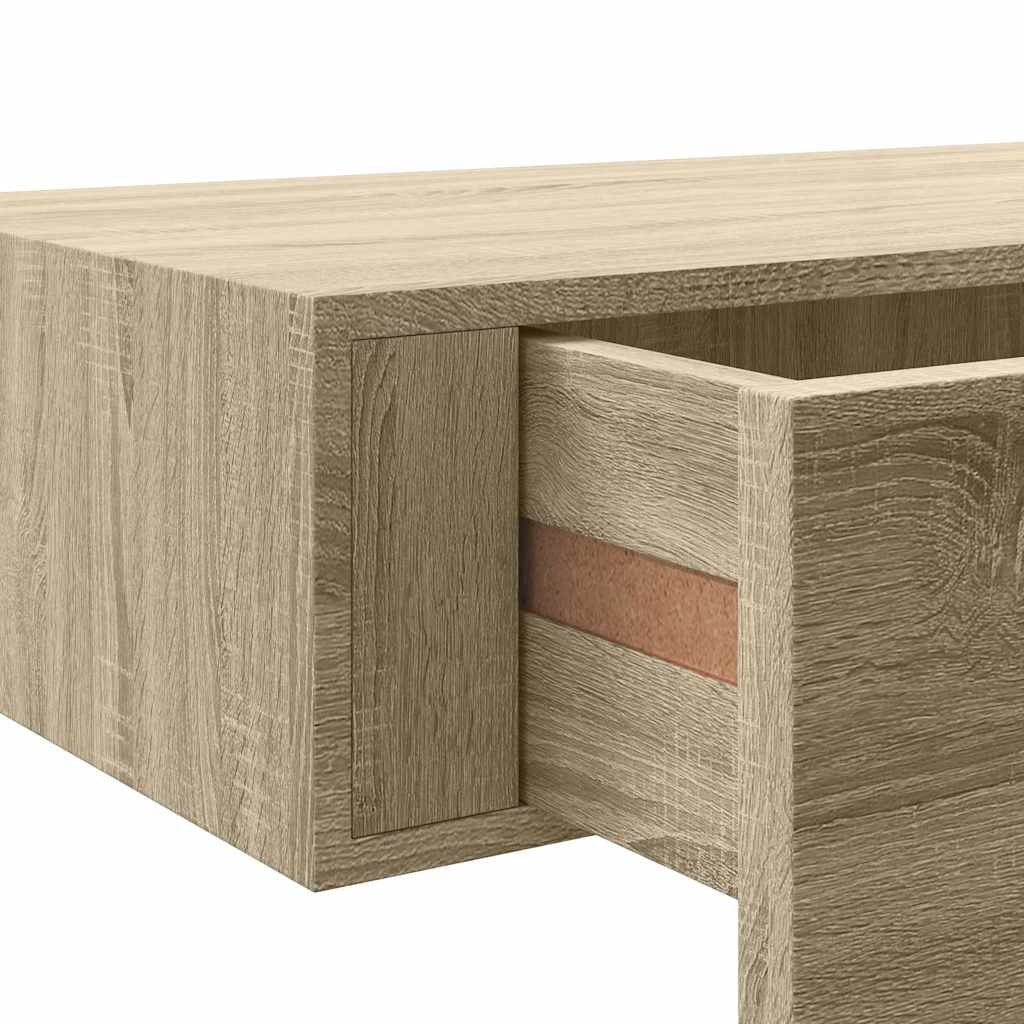 Scaffali con Cassetti da Parete 2 pz Rovere MDF