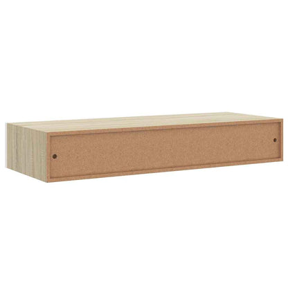 Scaffali a muro con cassetti 2 pz rovere e bianco 60x23,5x10 cm