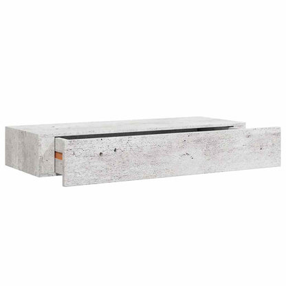 Scaffale con Cassetti da Parete Grigio Cemento 60x23,5x10cm MDF | homemem39