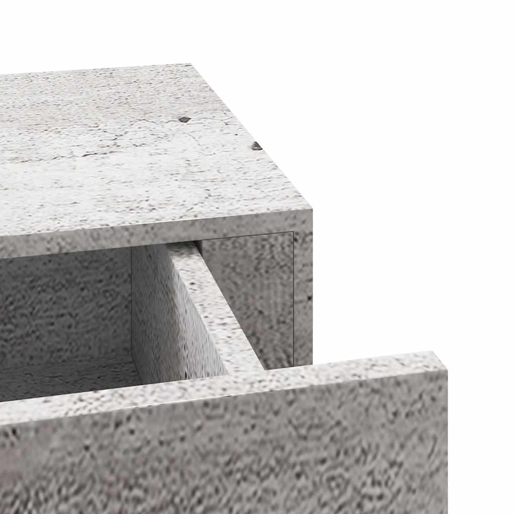 Scaffale con Cassetti da Parete Grigio Cemento 60x23,5x10cm MDF | homemem39