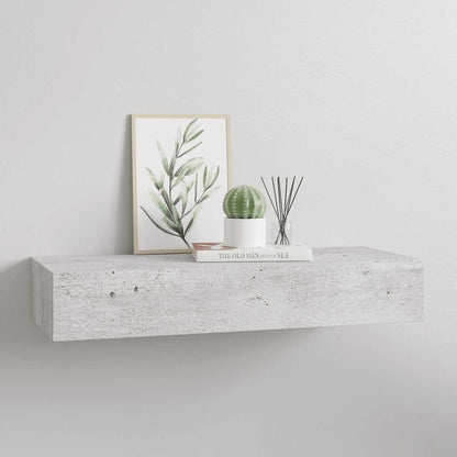Scaffale con Cassetti da Parete Grigio Cemento 60x23,5x10cm MDF | homemem39