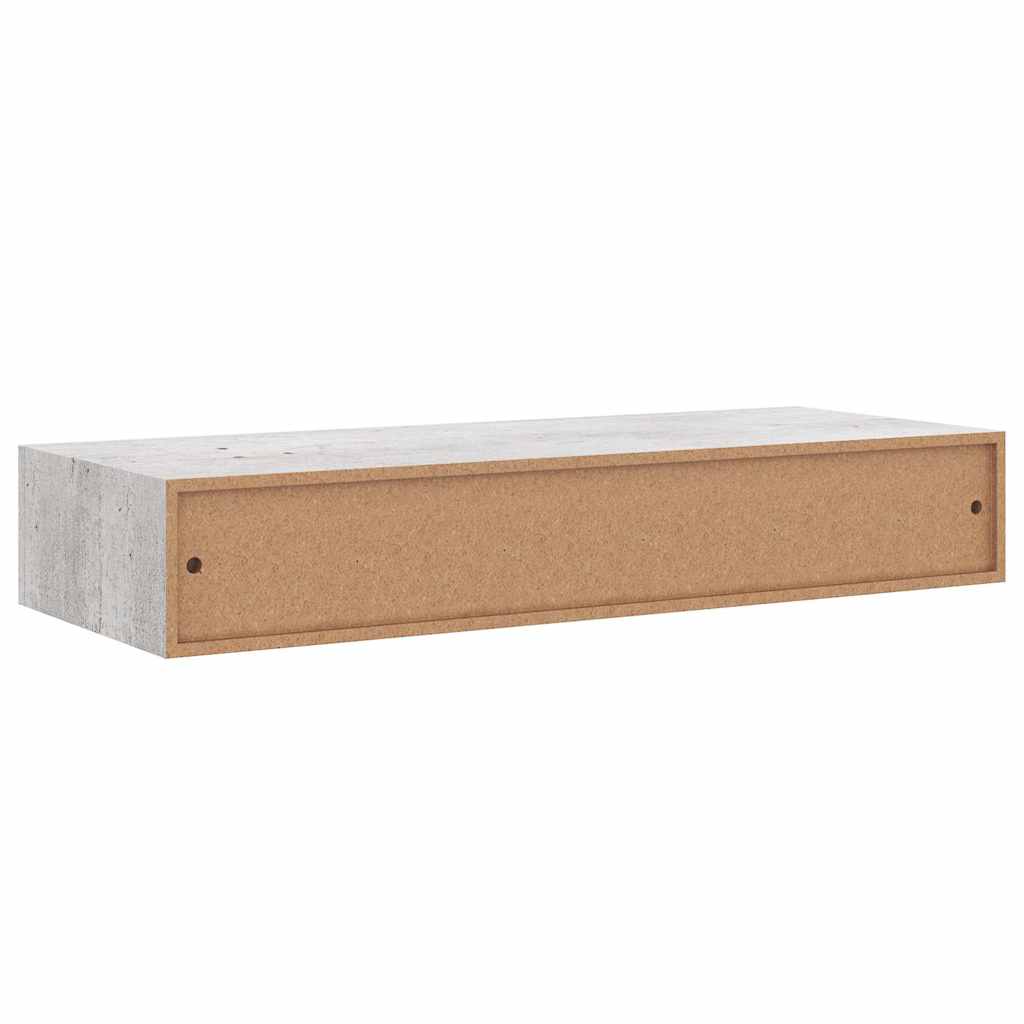 Scaffali con Cassetti 2 pz Grigio Cemento 60x23,5x10 cm in MDF