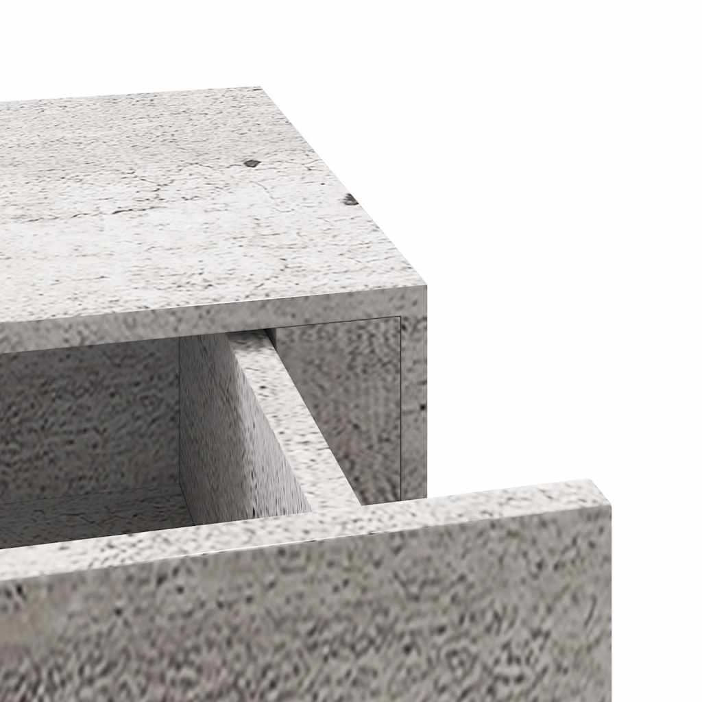 Scaffali con Cassetti 2 pz Grigio Cemento 60x23,5x10 cm in MDF