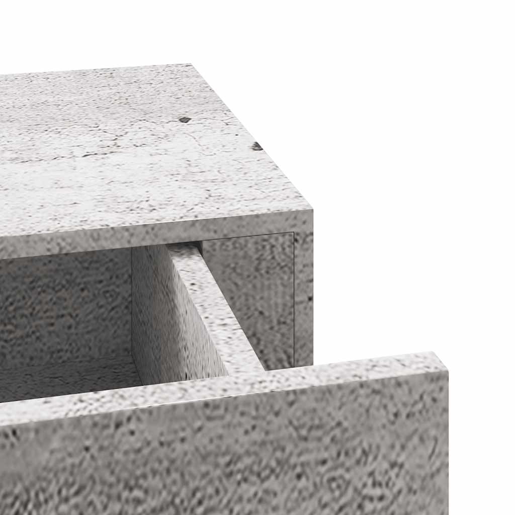 Scaffali con Cassetti 2 pz Grigio Cemento 60x23,5x10 cm in MDF