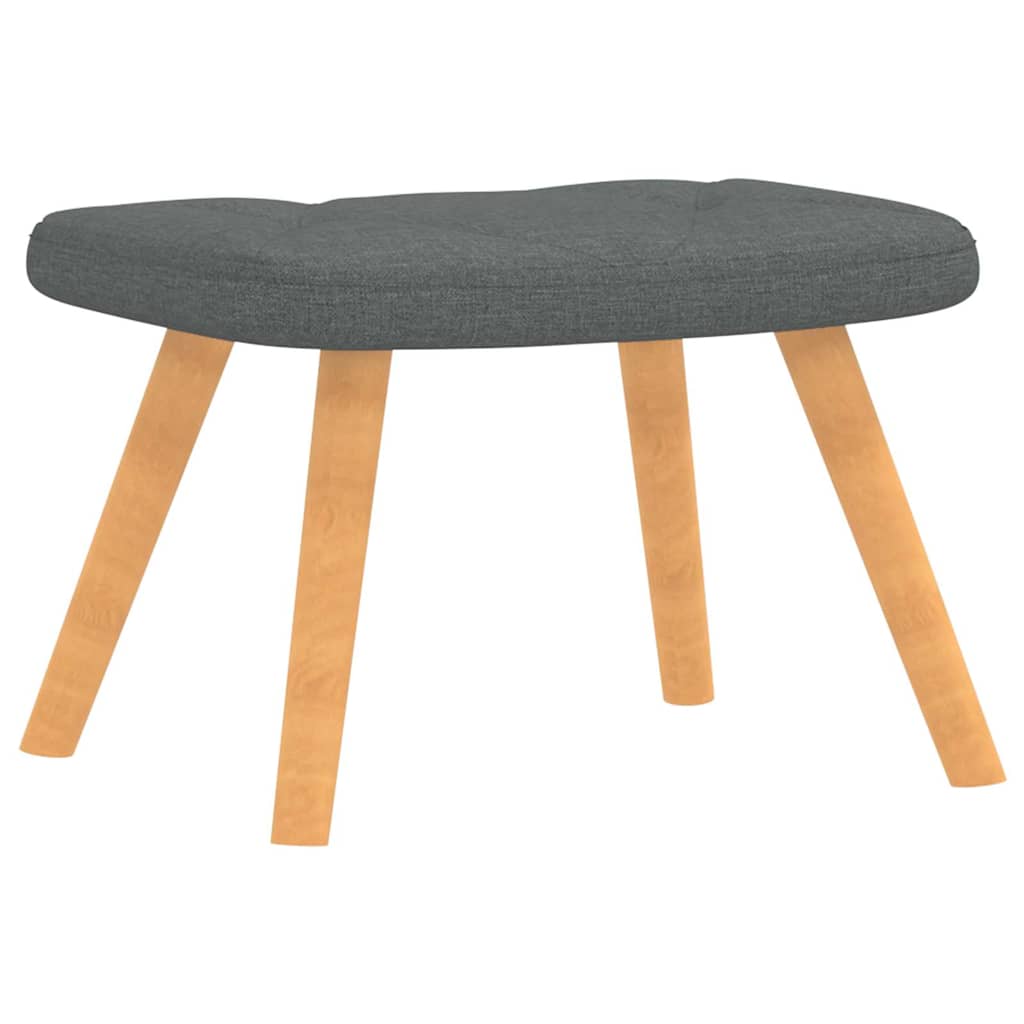 Poltrona Relax con Poggiapiedi Grigio Scuro in Tessuto - homemem39