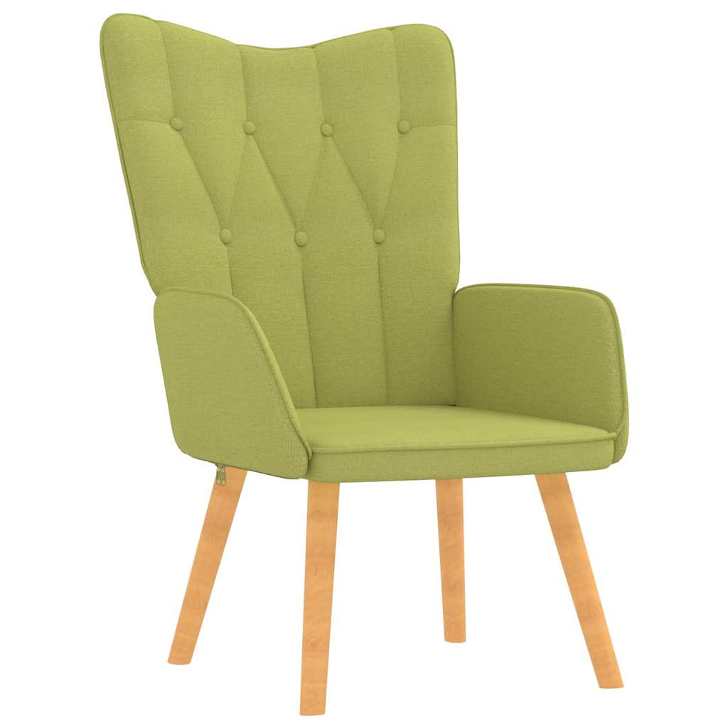 Poltrona Relax con Poggiapiedi Verde in Tessuto | homemem39