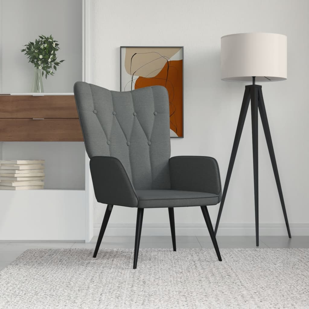 Dark Gray Relax Armchair in Fabric