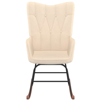 Rocking Armchair with Footrest in Cream Fabric