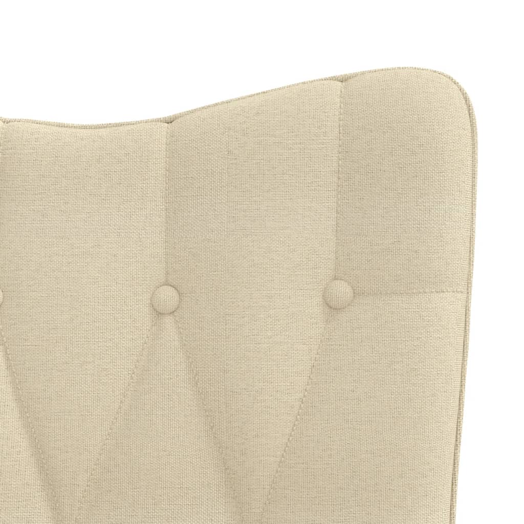 Rocking Armchair with Footrest in Cream Fabric