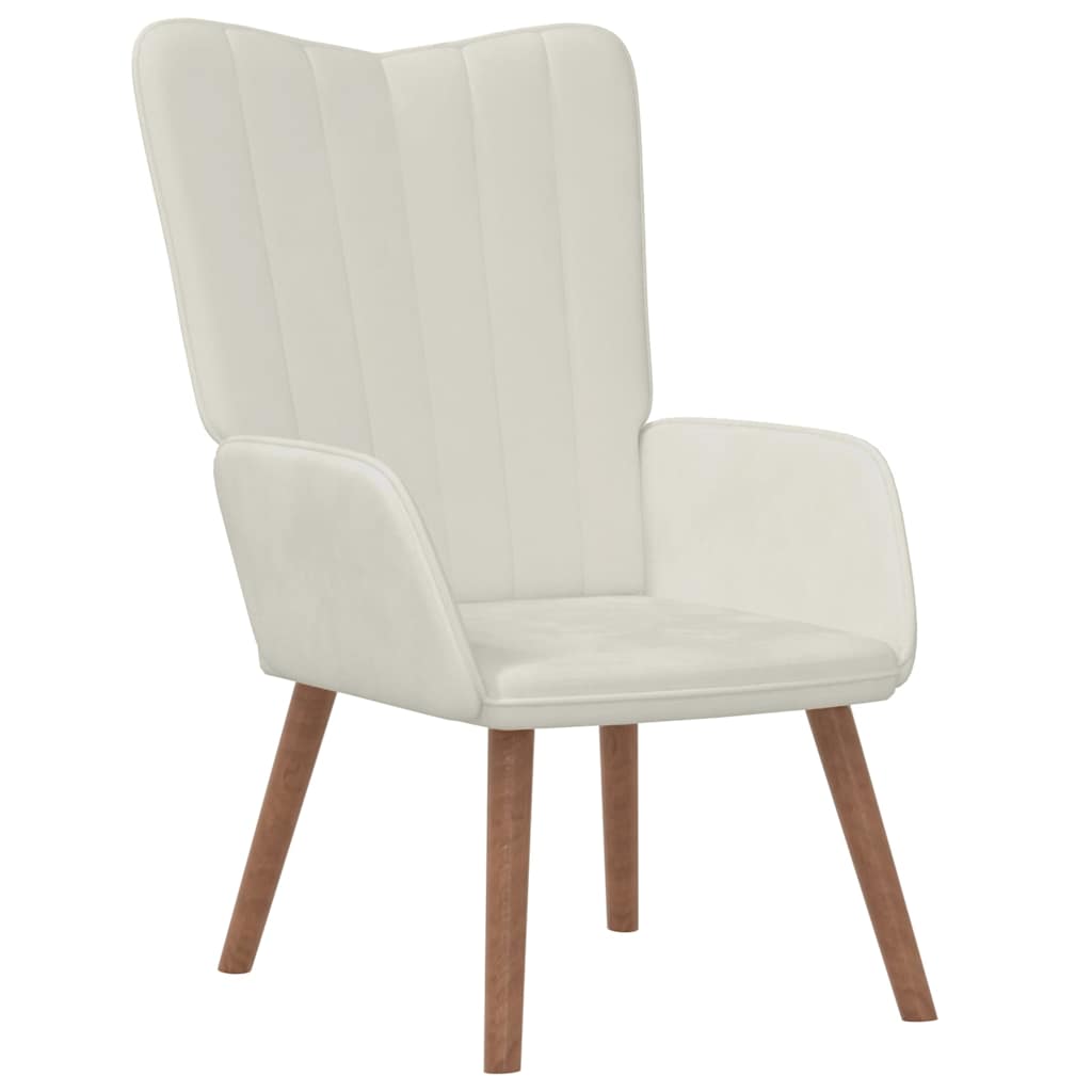 Poltrona Relax Bianco Crema in Velluto