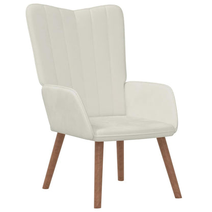 Poltrona Relax Bianco Crema in Velluto