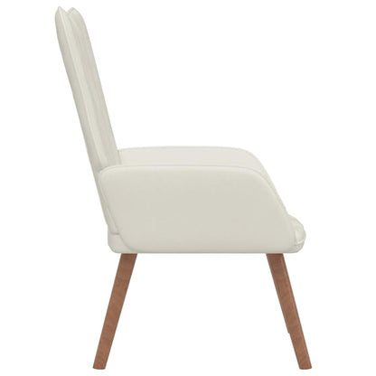 Poltrona Relax Bianco Crema in Velluto
