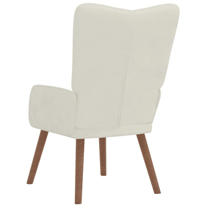 Poltrona Relax Bianco Crema in Velluto