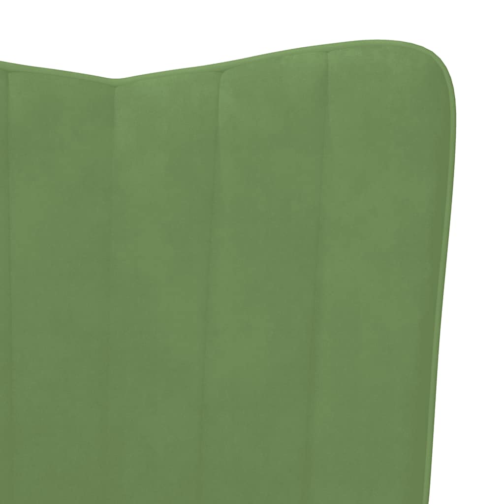 Poltrona Relax con Poggiapiedi Verde Chiaro in Velluto | homemem39