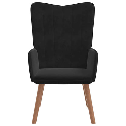 Poltrona Relax con Poggiapiedi Nero in Velluto - homemem39