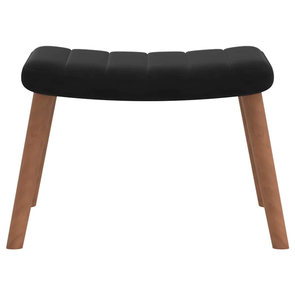 Poltrona Relax con Poggiapiedi Nero in Velluto - homemem39