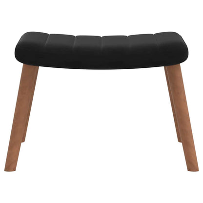 Poltrona Relax con Poggiapiedi Nero in Velluto - homemem39