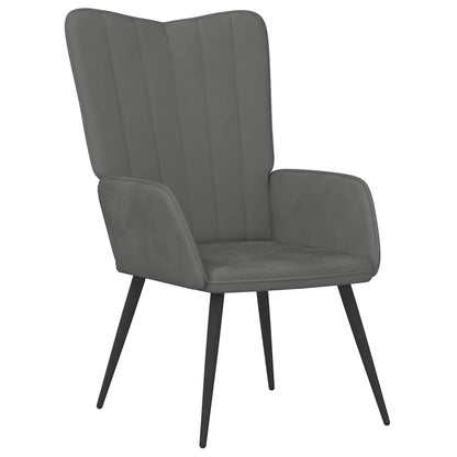 Sedia Relax Grigio Scuro in Velluto