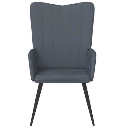 Sedia Relax Grigio Scuro in Velluto - homemem39