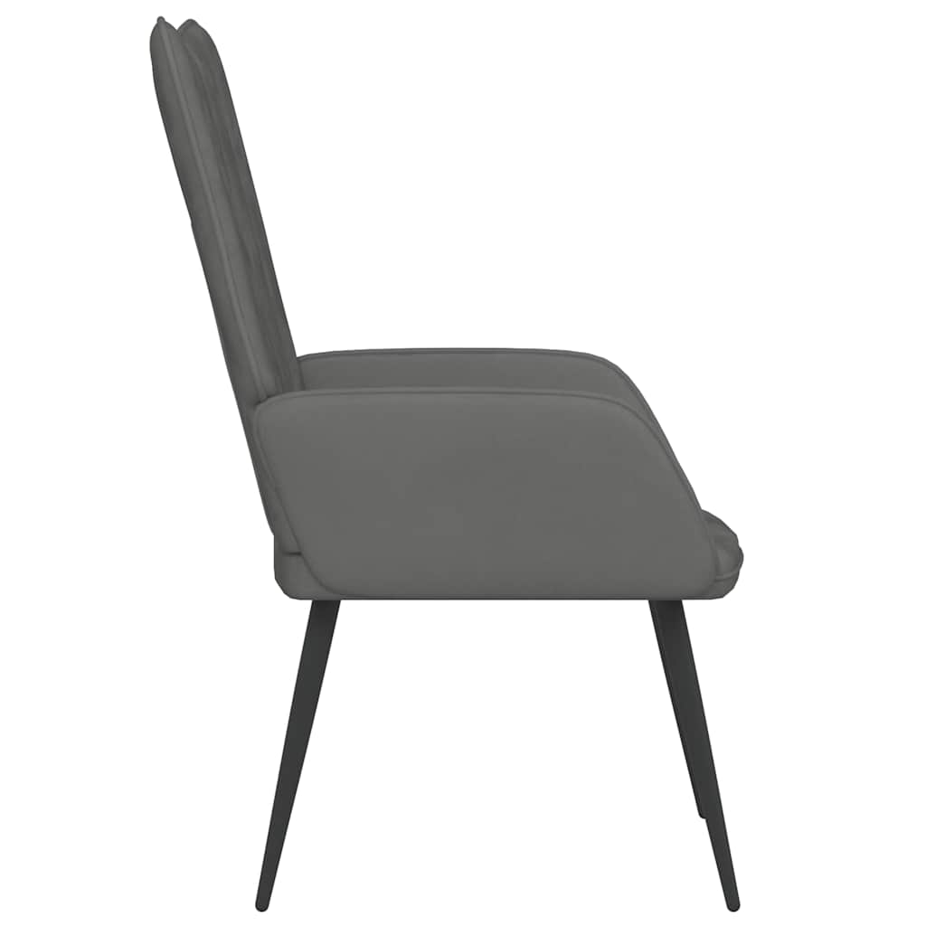 Sedia Relax Grigio Scuro in Velluto