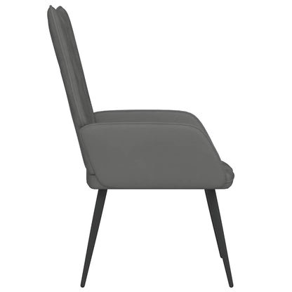Sedia Relax Grigio Scuro in Velluto