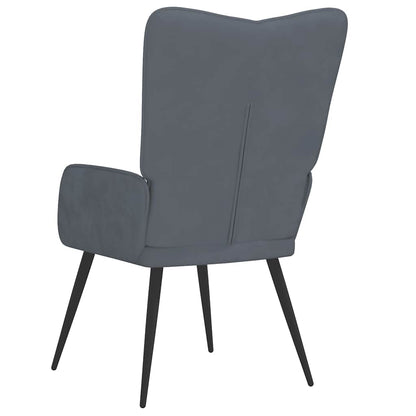 Sedia Relax Grigio Scuro in Velluto - homemem39