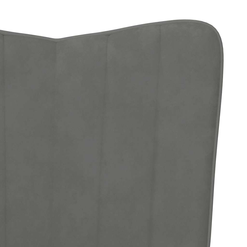 Sedia Relax Grigio Scuro in Velluto