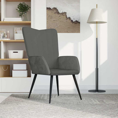 Sedia Relax Grigio Scuro in Velluto