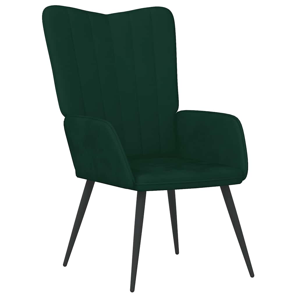 Sedia Relax Verde Scuro in Velluto