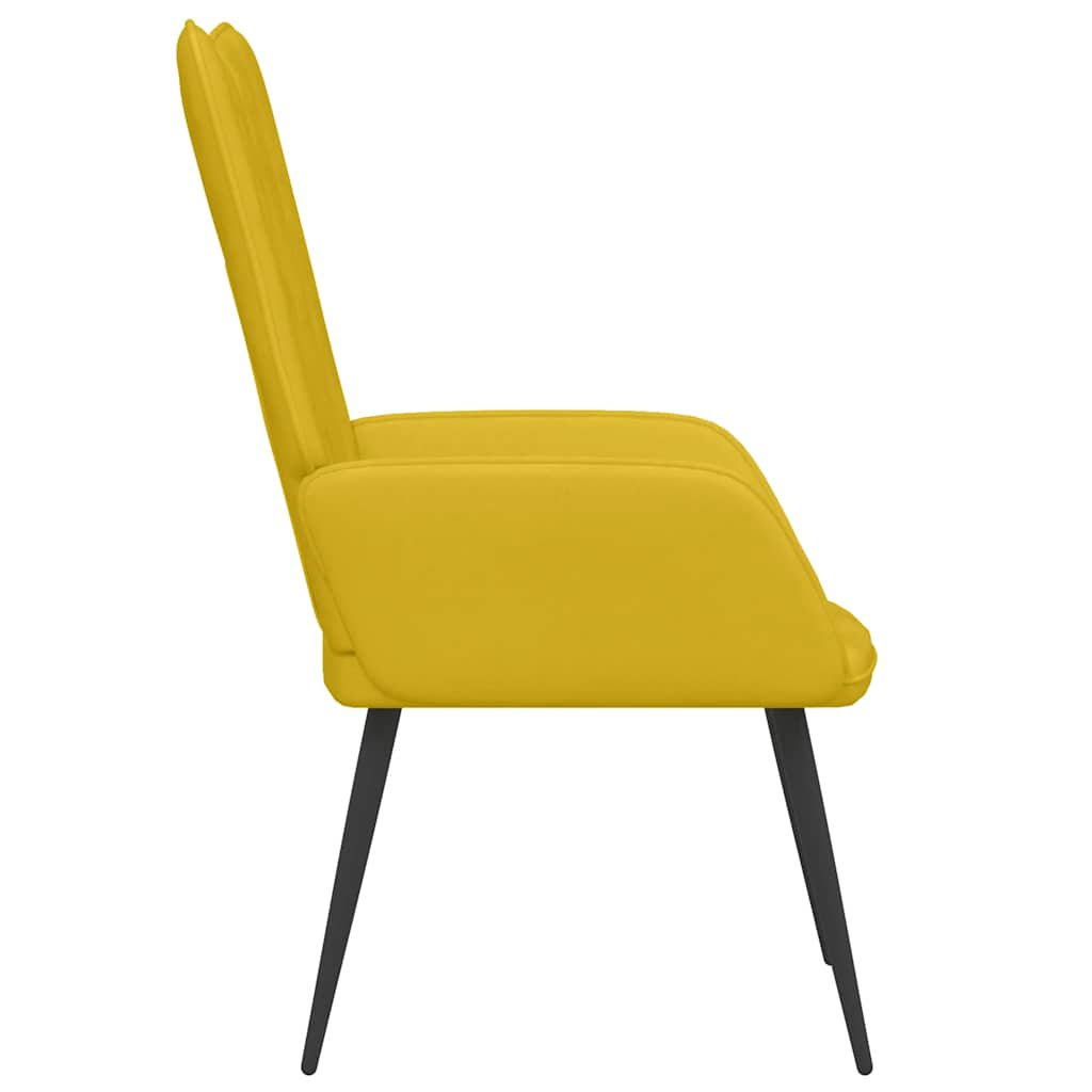 Sedia Relax Giallo Senape in Velluto