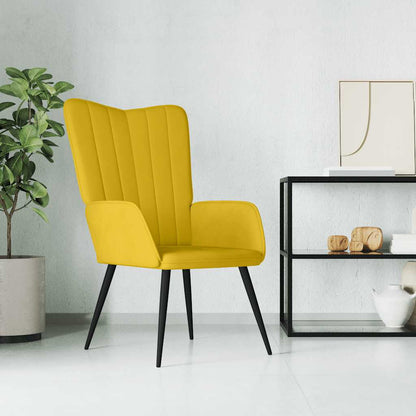 Sedia Relax Giallo Senape in Velluto