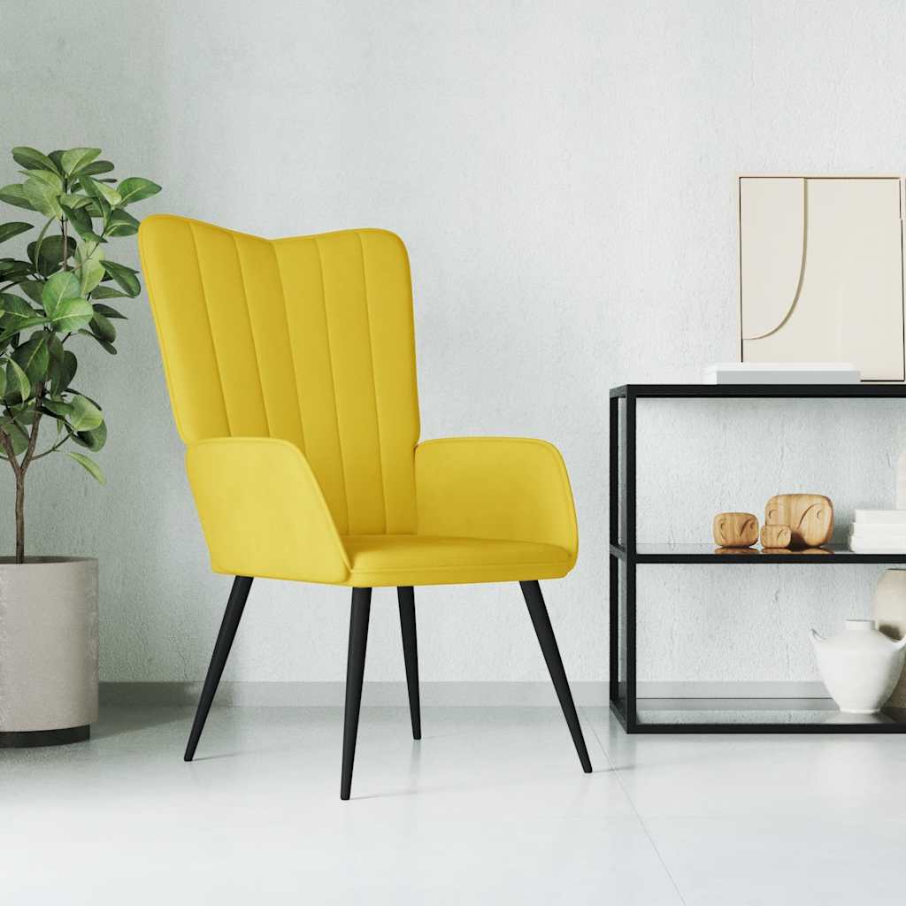 Sedia Relax Giallo Senape in Velluto - homemem39