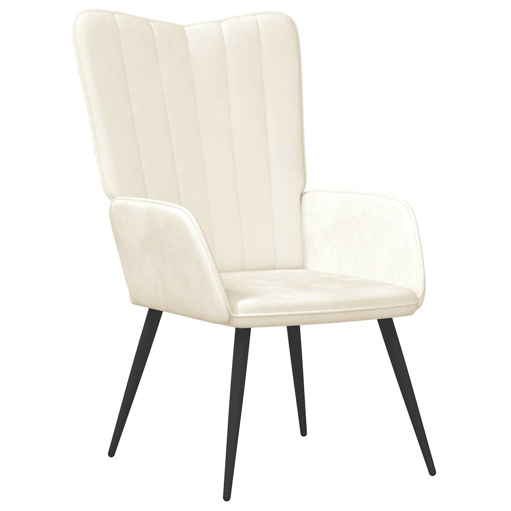 Sedia Relax Bianco Crema in Velluto | homemem39