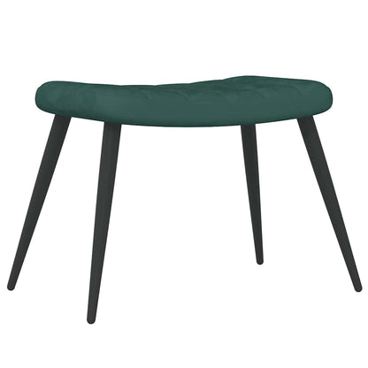 Poltrona Relax con Sgabello Verde Scuro in Velluto - homemem39