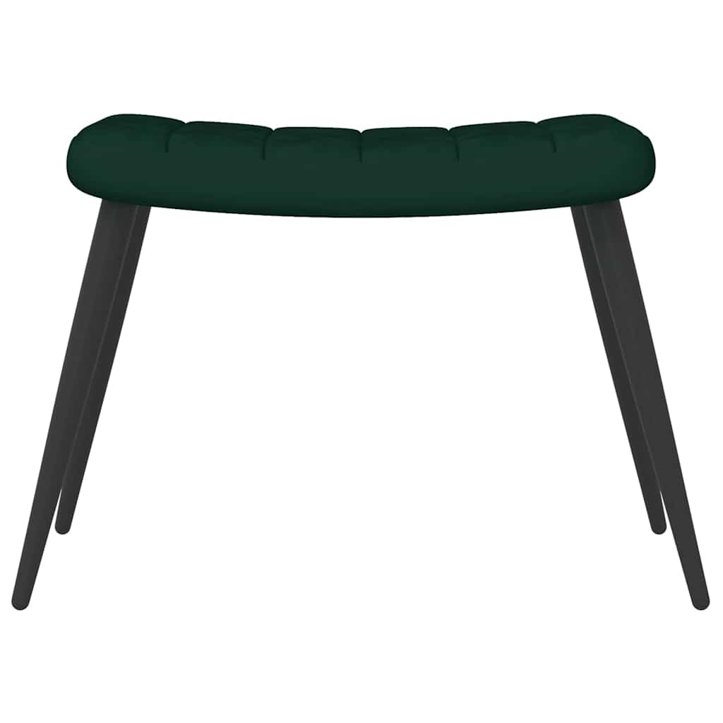 Poltrona Relax con Sgabello Verde Scuro in Velluto | homemem39