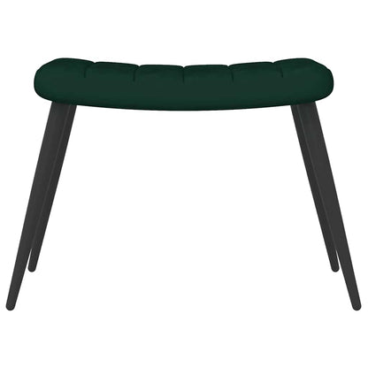 Poltrona Relax con Sgabello Verde Scuro in Velluto
