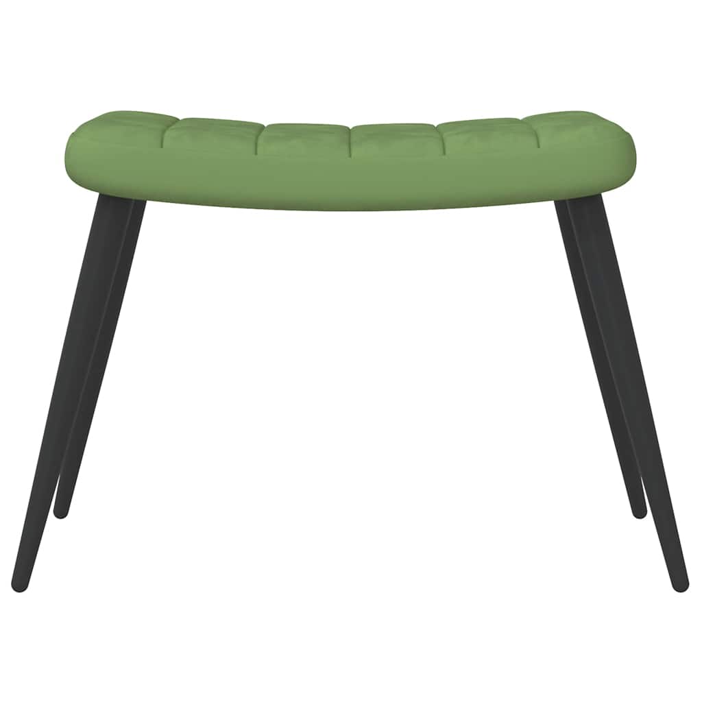Poltrona Relax con Sgabello Verde Chiaro in Velluto | homemem39