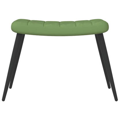 Poltrona Relax con Sgabello Verde Chiaro in Velluto | homemem39